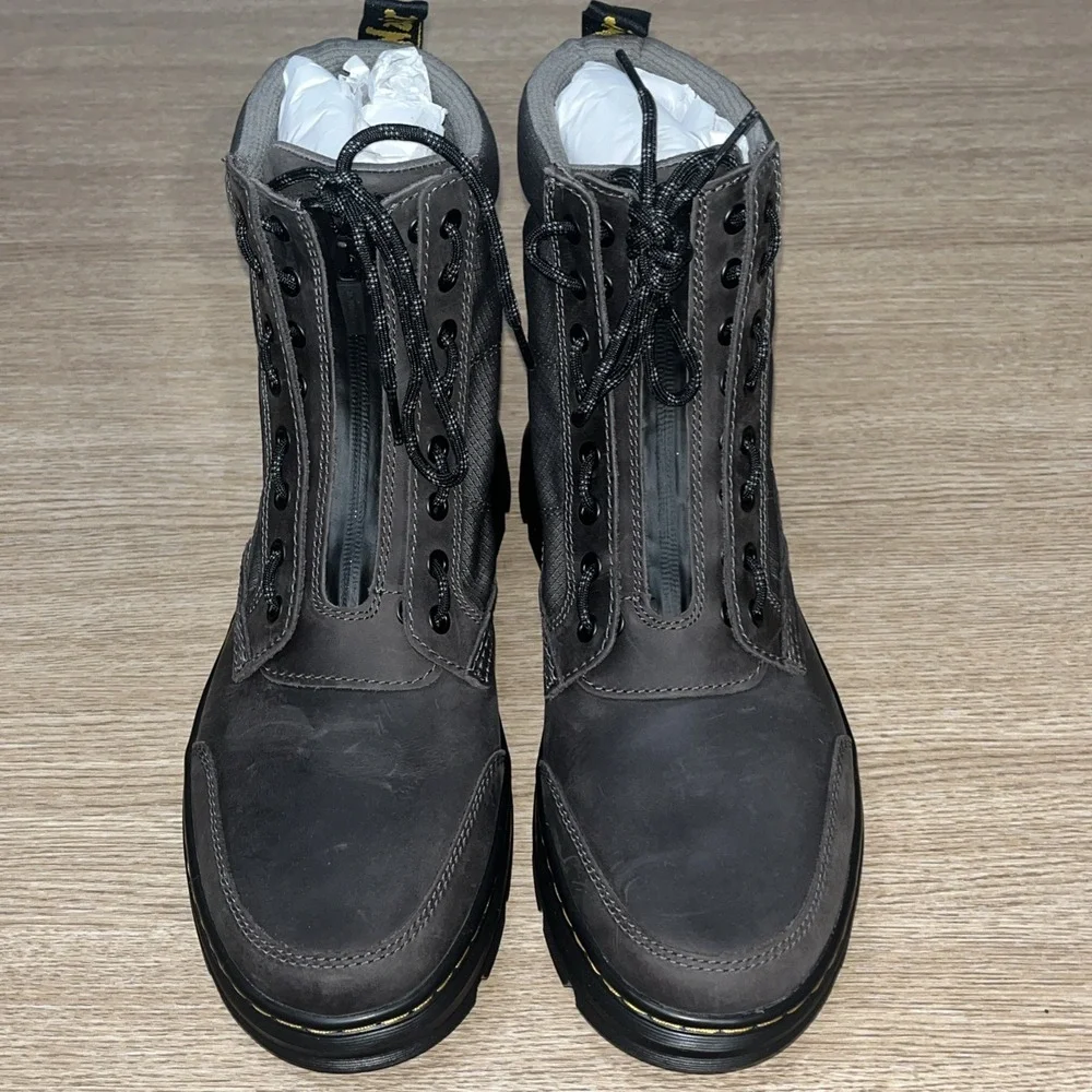 Dr Marten Combs Leather Jungle Zip Casual Combat Boots Gunmetal Men 11 Woman 12